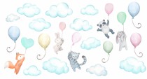 Naklejka ścienna dla dzieci - balony, chmurki 9746 Naklejkomania - zdjecie 2 - miniatura