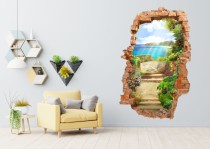Naklejka na ścianę , dziura 3D  rajska kraina 3660 Naklejkomania - zdjecie 1 - miniatura