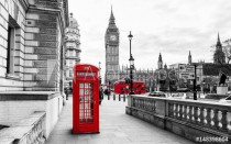London Telephone Booth and Big Ben Naklejkomania - zdjecie 1 - miniatura