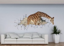 Naklejki 3D motyw 198 dziura żyrafa Naklejkomania - zdjecie 1 - miniatura