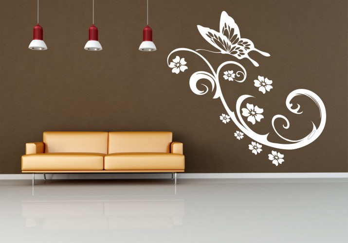 Naklejka dekoracyjna na ścianę, kwiaty k22 Naklejkomania - zdjecie 1