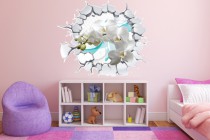 Naklejka na ścianę, dziura 3D kwiaty storczyki magnolie 2390 Naklejkomania - zdjecie 1 - miniatura