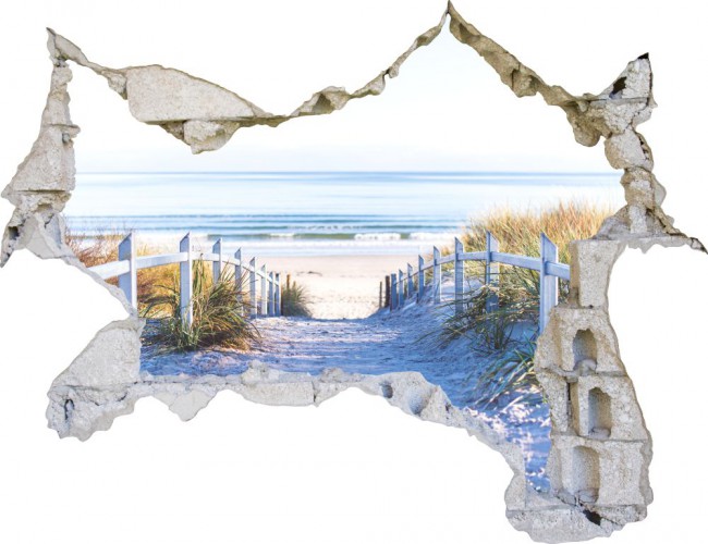 Naklejka na ścianę, dziura 3D morze plaża wydmy 3574 - zdjęcie 2
