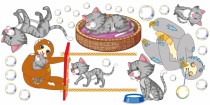 Naklejki na ścianę dla dzieci - 15145 leniwce kotki bańki Naklejkomania - zdjecie 2 - miniatura