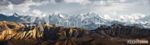 Panoramic view of snow mountains range landscape Naklejkomania - zdjecie 1 - miniatura