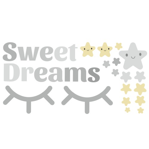 Naklejka ścienna dla dzieci - gwiazdki, oczy Sweet Dreams 7011 - zdjęcie 2