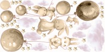 Naklejki dla dzieci na ścianę 41442 balony chmurki królik Naklejkomania - zdjecie 2 - miniatura