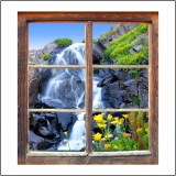 Naklejka na ścianę, dziura 3D okno widok wodospad 3177 Naklejkomania - zdjecie 2 - miniatura