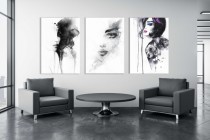 Obrazy na ścianę sypialni, salonu 20215 minimalistyczny tryptyk kobiecy Naklejkomania - zdjecie 2 - miniatura