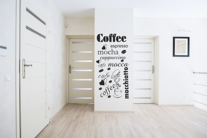 567 Napisy na ścianę do kuchni dla smakoszy kawy Naklejkomania - zdjecie 1