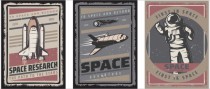 Zestaw trzech plakatów plakaty na ścianę w ramie wyprawa w kosmos KD013 Naklejkomania - zdjecie 3 - miniatura