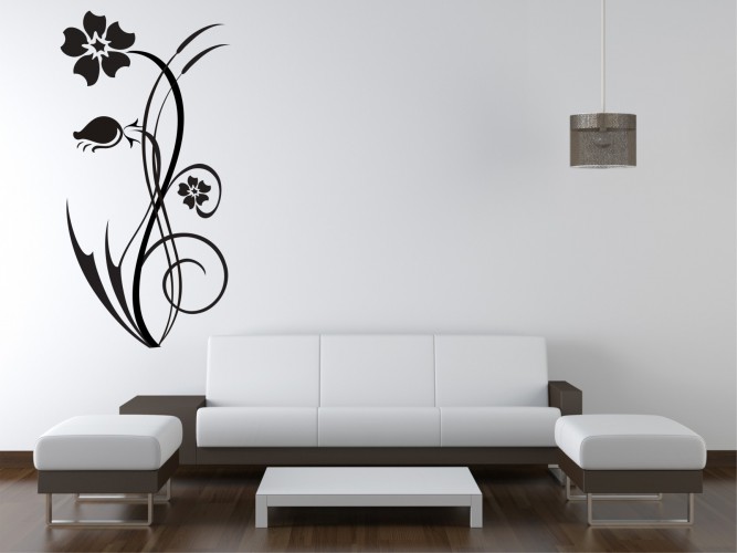 Naklejka dekoracyjna na ścianę, kwiaty k16 Naklejkomania - zdjecie 1