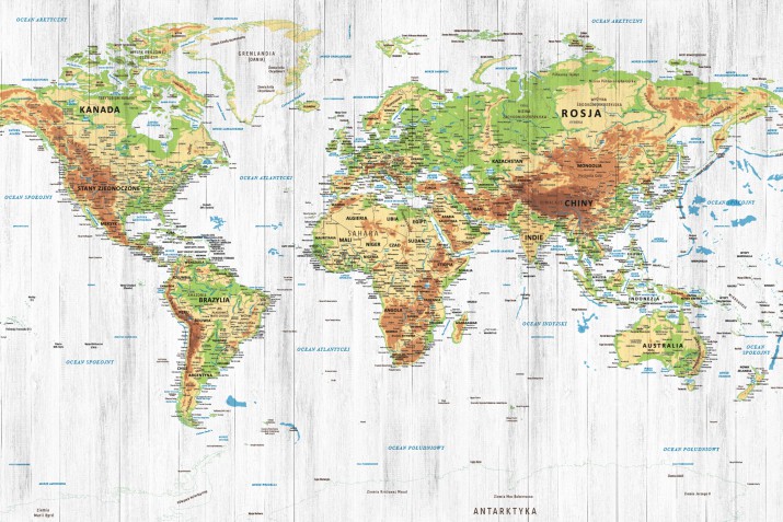 Fototapeta na ścianę mapa świata Polskie oznaczenie 41148 - zdjęcie 3