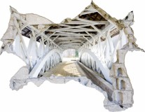Naklejka na ścianę, dziura 3D drewniany most 3570 Naklejkomania - zdjecie 2 - miniatura
