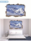 Naklejka na ścianę, dziura 3D góry zimą 296 Naklejkomania - zdjecie 2 - miniatura