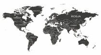 Naklejka ścienna - mapa świata ciemnoszara, polska mapa 20 Naklejkomania - zdjecie 2 - miniatura