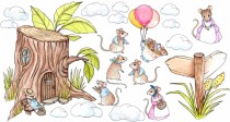 Naklejka ścienna dla dzieci - myszki 9495 Naklejkomania - zdjecie 2 - miniatura