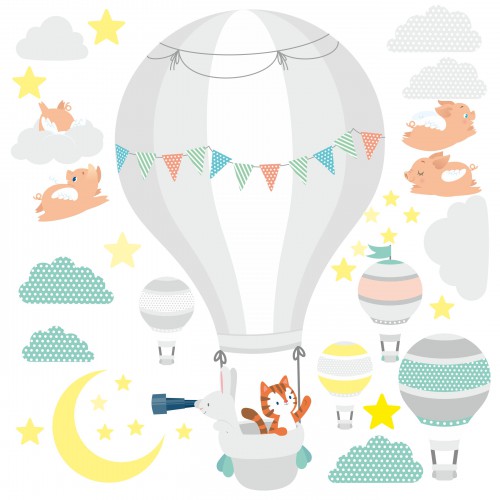 Naklejka ścienna dla dzieci -  balony, niebo 9725 - zdjęcie 2
