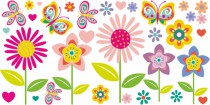 Naklejka ścienna dla dzieci -  kwiaty, łąka zestaw 2327 Naklejkomania - zdjecie 2 - miniatura