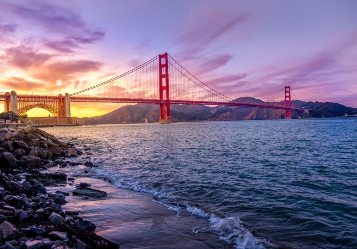 Fototapeta na ścianę tapeta na fizelinie do salonu sypialni miasto San Francisco most wzór 10018 - zdjęcie 2