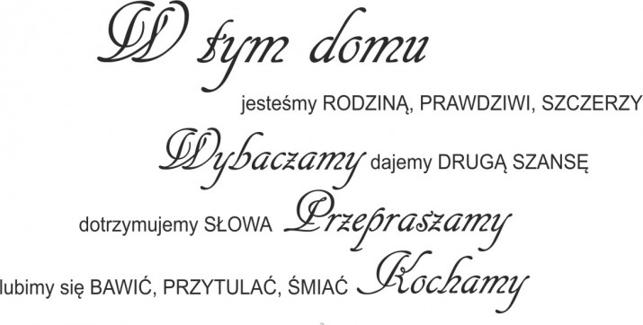 508 Naklejka ścienna cytat na ścianę  W tym domu Wybaczamy Przepraszamy Kochamy - zdjęcie 2