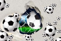 Fototapeta piłkarska  na ścianę tapeta fizelinowa dla dzieci młodzieży  3d 9109  sport Naklejkomania - zdjecie 2 - miniatura