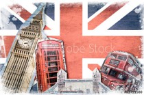 Collage Londres Union Jack vintage Naklejkomania - zdjecie 1 - miniatura