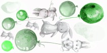 Naklejki dla dzieci na ścianę króliki 41031 balony Naklejkomania - zdjecie 2 - miniatura