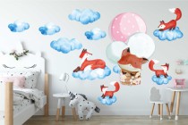 Naklejki dla dzieci - bajka, balony, lisy, chmurki 15042 Naklejkomania - zdjecie 1 - miniatura