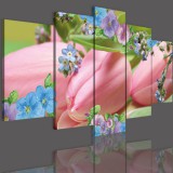 Obrazy 5 częściowe- Kwiaty, tulipany 12330 Naklejkomania - zdjecie 2 - miniatura