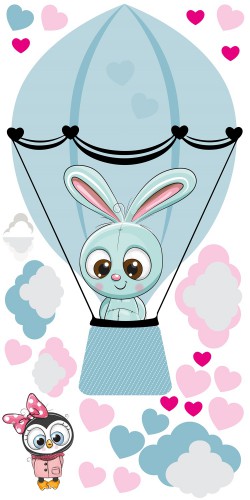Naklejka ścienna dla dzieci - balony, zwierzątka 1419 - zdjęcie 2