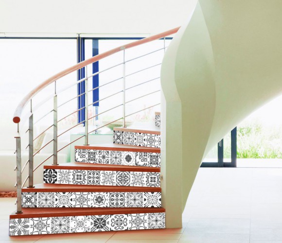 Naklejki na płytki ceramiczne kafle schody 9012 - zdjęcie 5