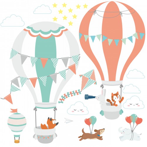 Naklejka ścienna dla dzieci -  balony, niebo 9702 - zdjęcie 2