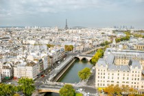 Aerial panoramic view of Paris from the Notre-Dame cathedral during the morning light in France Naklejkomania - zdjecie 1 - miniatura