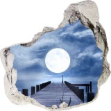 Naklejka na ścianę, dziura 3D morze księżyc niebo 3538 Naklejkomania - zdjecie 2 - miniatura