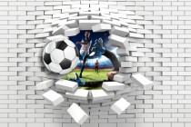 Fototapeta piłkarska  na ścianę dla dzieci młodzieży sport Tapety winylowe 3d 10698 tapeta piłkarska Naklejkomania - zdjecie 2 - miniatura