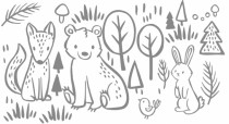 Naklejka ścienna dla dzieci -  zwierzątka, las, drzewa 10350 Naklejkomania - zdjecie 3 - miniatura