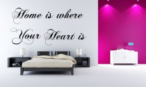 507 Dekoracyjna naklejka napis na ścianę do salonu Home is where the Heart is Naklejkomania - zdjecie 1 - miniatura