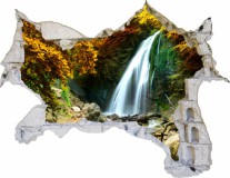 Naklejka na ścianę, dziura 3D las drzewa jezioro wodospad 3527 Naklejkomania - zdjecie 2 - miniatura