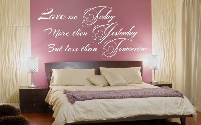 540 Naklejki na ścianę dekoracje z napisem do sypialni Love me today Naklejkomania - zdjecie 1