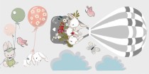 Naklejka ścienna dla dzieci - balony, chmurki, drzewka 9806 Naklejkomania - zdjecie 2 - miniatura