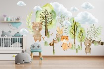 Naklejki dla dzieci dziecka na ścianę malowane zwierzęta 41476 Naklejkomania - zdjecie 1 - miniatura