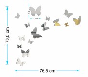 Dekoracyjne lustrzane motylki 3D na ścianę Motylki1 NT Naklejkomania - zdjecie 2 - miniatura