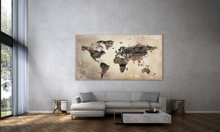 Obraz na ścianę do sypialni mapa, drewno 20252 - zdjęcie 2