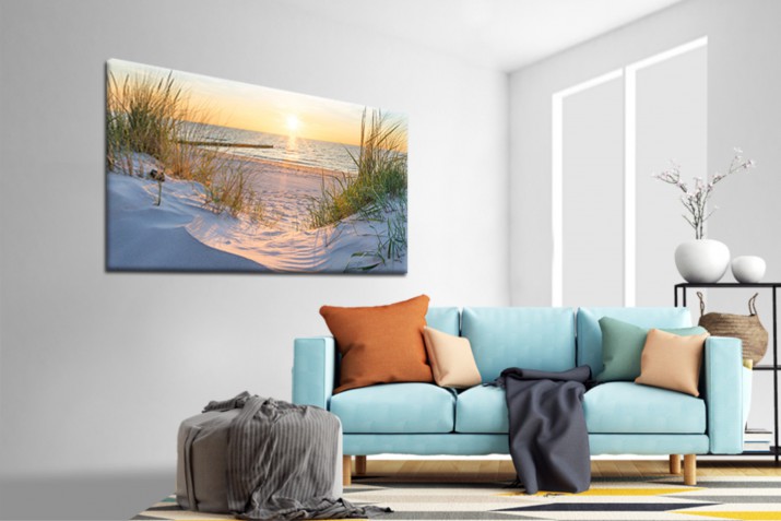 Obraz na ramie płótno canvas- pejzaż, morze, plaża, wydmy 15082 - zdjęcie 3