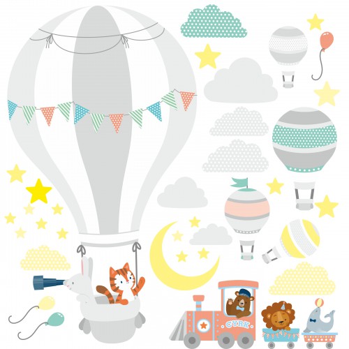 Naklejka ścienna dla dzieci -  balony, niebo 9730 - zdjęcie 2