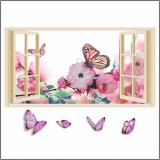 Naklejka na ścianę, dziura 3D okno motyle 3172 Naklejkomania - zdjecie 2 - miniatura