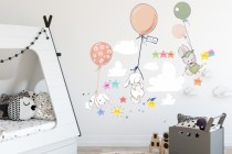 Naklejka ścienna dla dzieci - balony, chmurki, drzewka 9807 Naklejkomania - zdjecie 1 - miniatura