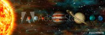 Solar System, planets in a row, ultrawide Naklejkomania - zdjecie 1 - miniatura