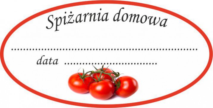 etykiety na weki, nalepki na słoiczki,opis przetworów, soki pomidorowe, przecier pomidorowy,zestaw 16 Naklejkomania - zdjecie 1